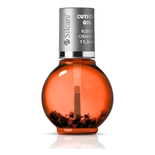 Silcare Garden of Colour Rubin Orange Nail & Cuticle Oil with Flowers 11.5ml