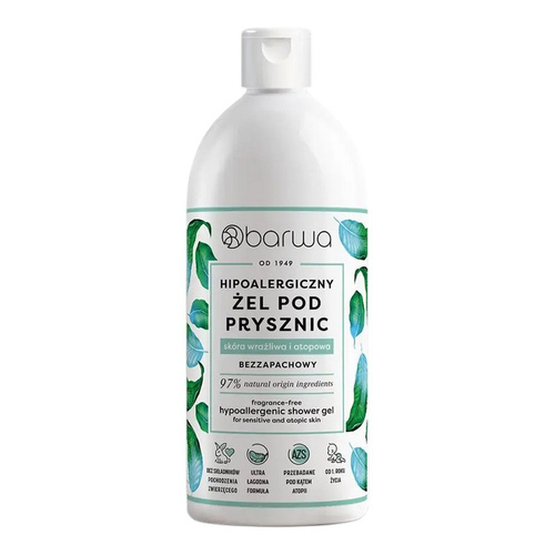 Barwa Hipoalergiczny Żel Pod Prysznic Bezzapachowy Skóra Wrażliwa 400ml