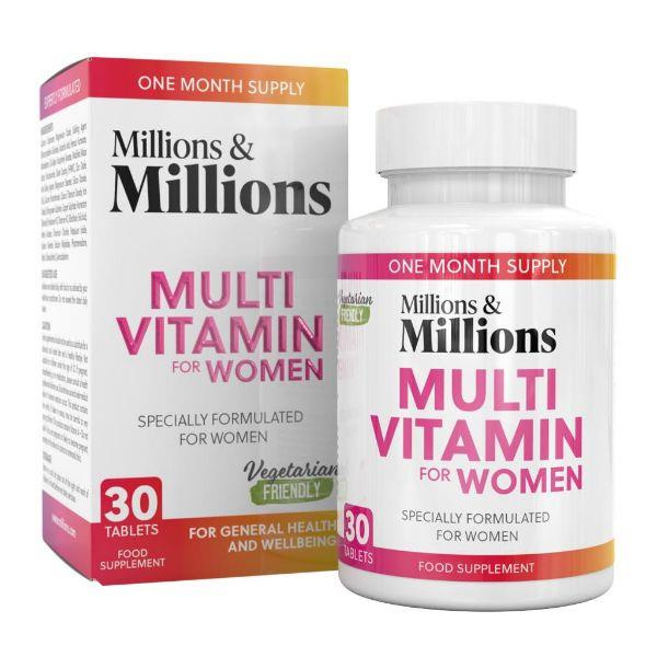 Millions & Millions Multi Vitamin for General Women Health &Wellbeing 30 Tablets