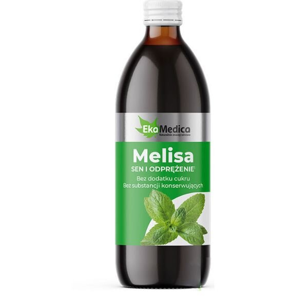 EkaMedica Melisa Sok z Ekstraktem z Liści Melisy na Odprężenie i Sen bez Dodatku Cukru 500ml