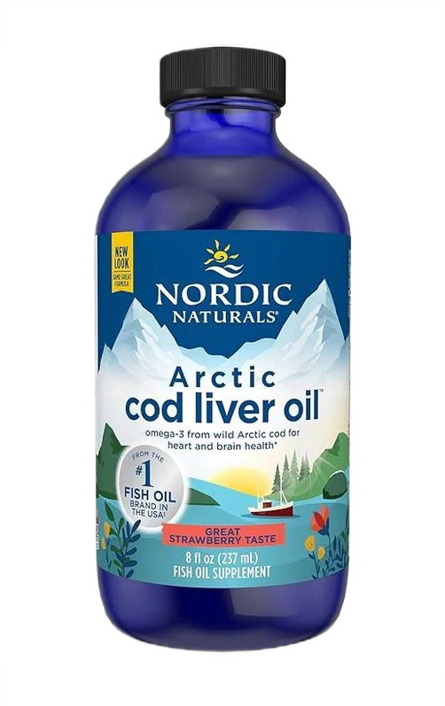 Nordic Naturals Arctic Cod Liver Oil 1060mg Tran z Dorsza Wspomaga Układ Odpornościowy i Pracę Serca Smak Truskawkowy 237ml