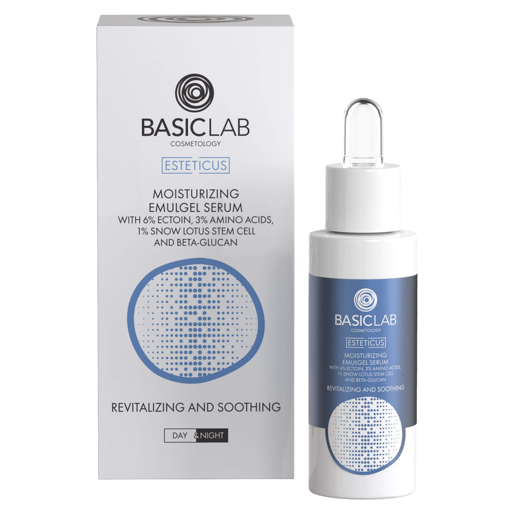 BasicLab Esteticus Moisturizing Face Emu-Gel 6% Ectoine 30ml