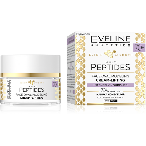 Eveline Elixir Of Youth Multi Peptides Modeling Face Oval Cream-Lifting for Mature Skin 70+ 50ml