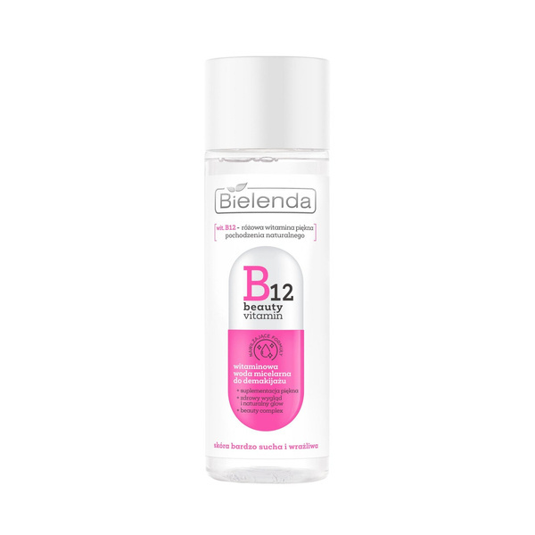 Bielenda B12 Beauty Vitamin Witaminowa Woda Micelarna do Demakijażu dla Skóry Bardzo Suchej i Wrażliwej 200ml Best Before 31.05.26