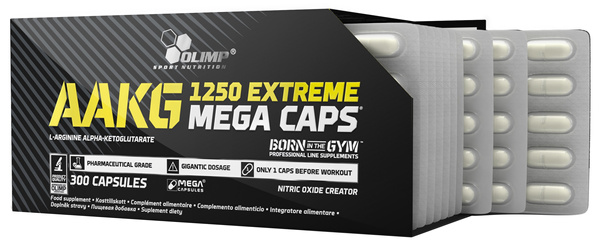 Olimp Nutrition AAKG Extreme Mega Caps z 1250 mg Argininy dla Mężczyzn 300 Kapsułek