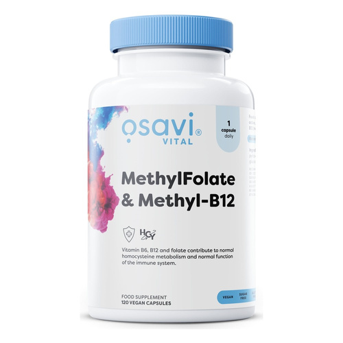 Osavi MethylFolate & Methyl-B12 For Nervous System Support and Homocysteine Metabolism 120 Vegan Capsules