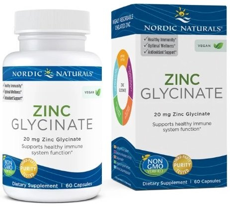 Nordic Naturals Glicynian Cynku 20mg Na Wsparcie Odporności i Działanie Antyoksydacyjne 60 Kapsułek