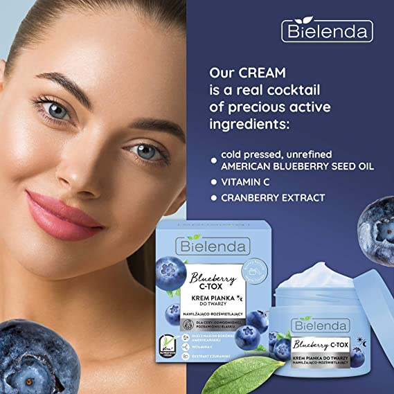 Bielenda Blueberry C Tox Moisturizing Brightening Foam Cream 40g