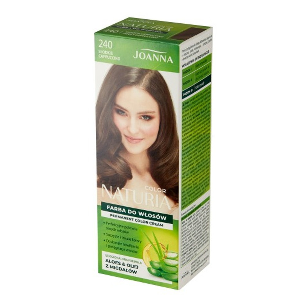 Joanna Naturia Trwały Kolor Włosów Farba Pielęgnacja Połysk Nr 240 Słodkie Cappuccino 100ml