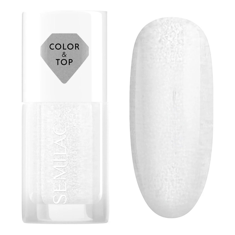 Semilac Classic Top Coat and Hybrid Gel Polish Silver Blush 7ml