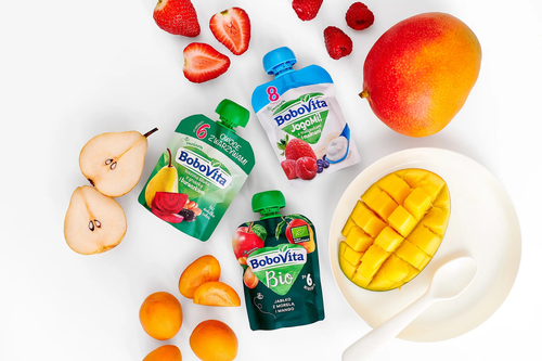 BoboVita Dessert Mousse Banana and Apple with Strawberry and Kiwi for Babies after 6 Months No Added Sugar 80g