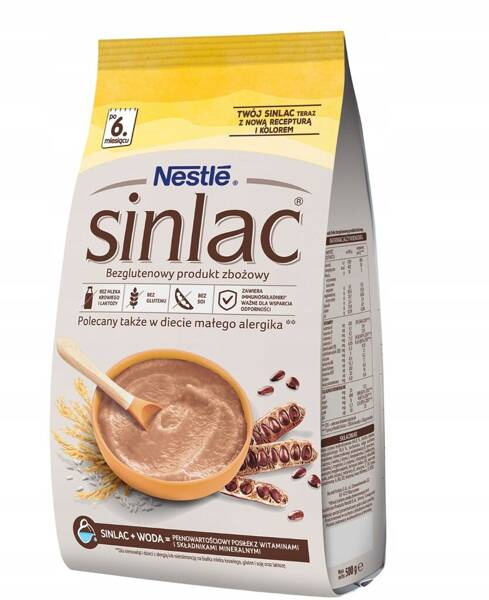 Nestle Sinlac Kaszka Bezmleczna dla Niemowląt po 6 Miesiącu Życia 500g  Best Before 31.08.26