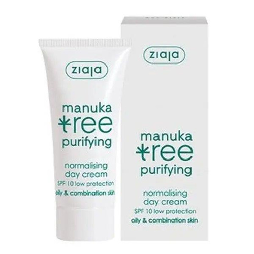 Ziaja Manuka Lekki Nawilżający Normalizujący Krem dla Skóry Tłustej i Mieszanej SPF10 na Dzień Vegan 50ml