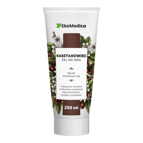EkaMedica Żel z Kasztanowca Perełkowiec Ulga dla Zmęczonych Nóg 200ml