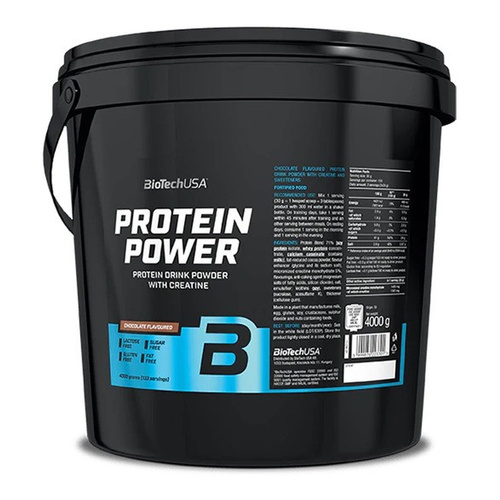 BioTechUSA Protein Power Protein Powder with Creatine, Chocolate 4000g