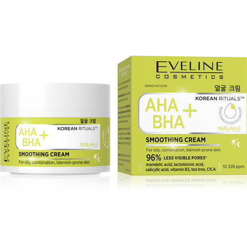 Eveline Korean Rituals AHA BHA+ Wygładzający Krem dla Skóry Tłustej Mieszanej i Problematycznej 50ml