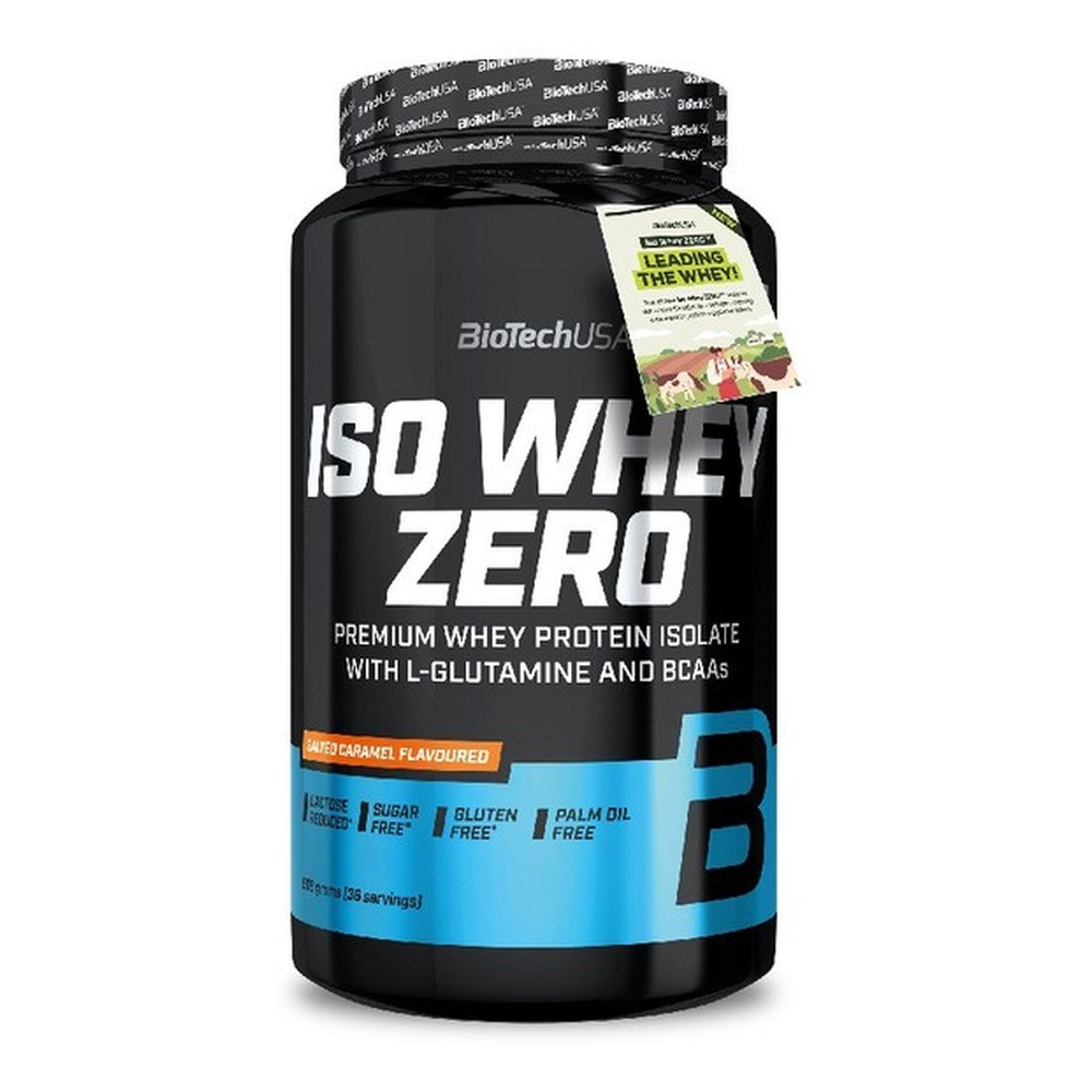 BioTechUSA Iso Whey Zero Słony Karmel Izolat Białka Serwatkowego na Wsparcie Mięśni 908g