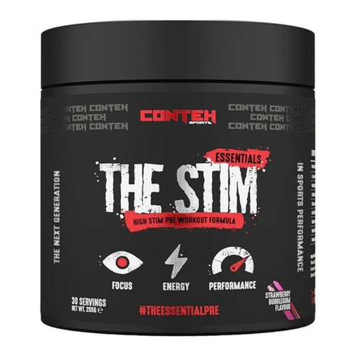Conteh Sports The Stim High Stimulant Pre-Workout Strawberry Bubblegum For Energy and Focus 255g