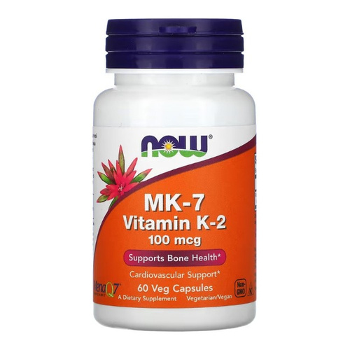 Now Foods MK-7 Vitamin K-2 100mcg Supports Healthy Bones & Circulatory System 60 Capsules