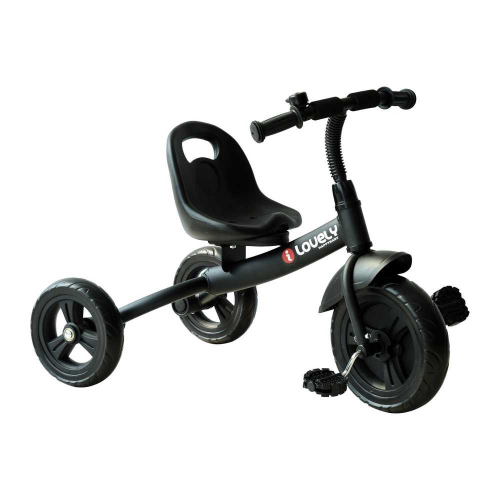 HOMCOM Baby Trike, Toddler Tricycle with Adjustable Seat, Children Ride on Toys 3 Wheels Bike with Bell for Kids 1.5-4 Years, Black