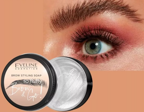 Eveline Brow & Go Gel Soap for Styling Eyebrows Natural Effect Vegan 25g