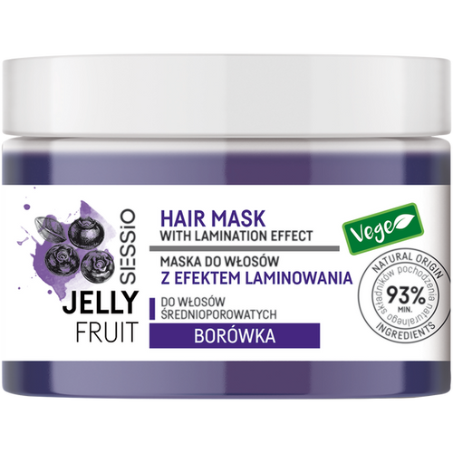 Sessio Jelly Fruit Maska z Efektem Laminowania do Włosów Średnioporowatych z Borówką 250g