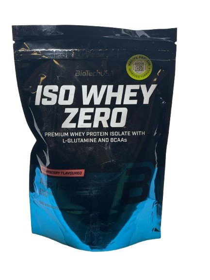 BioTechUSA Iso Whey Zero Izolat Białka Serwatkowego Truskawkowy Na Budowę Masy Mięśniowej 500g