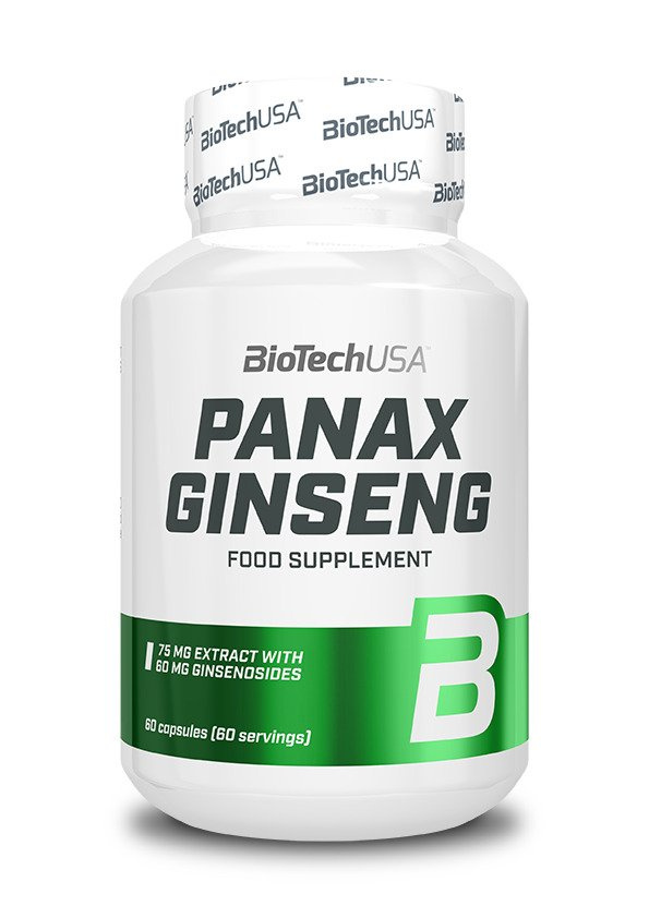 BioTechUSA Panax Ginseng Ekstrakt z Żeń-szenia Koreańskiego Na Energię i Witalność 60 Kapsułek