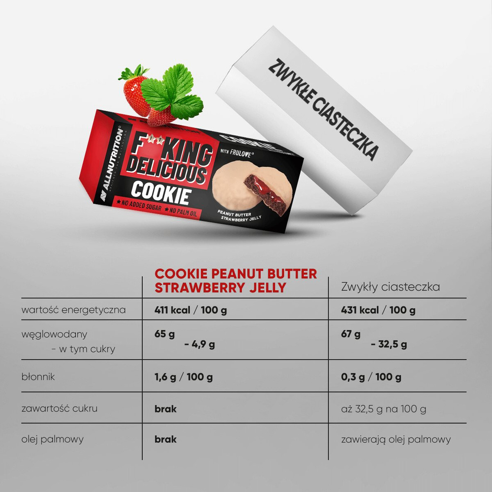 Allnutrition Fitking Delicious Cookie Peanut Butter Strawberry Jelly 128g