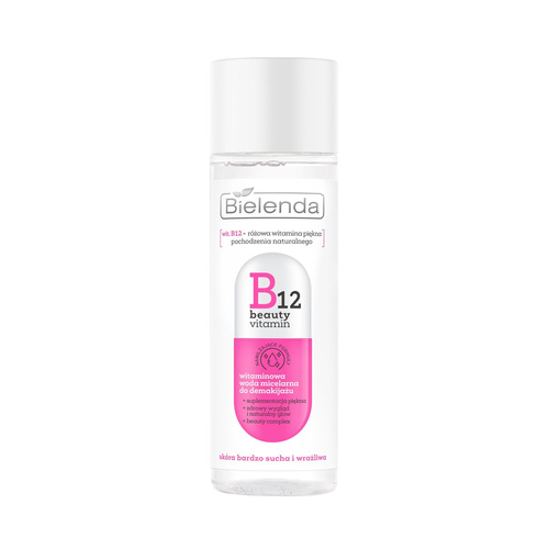 Bielenda B12 Beauty Vitamin Witaminowa Woda Micelarna do Demakijażu dla Skóry Bardzo Suchej i Wrażliwej 200ml Best Before 31.05.26