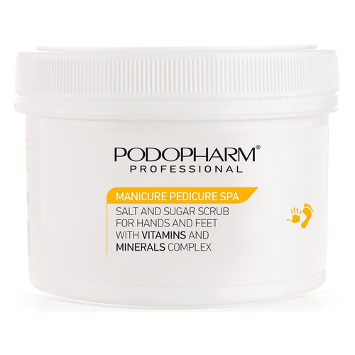 Podopharm Professional Salt and Sugar Scrub For Hands and Feet with Vitamins and Minerals 600g