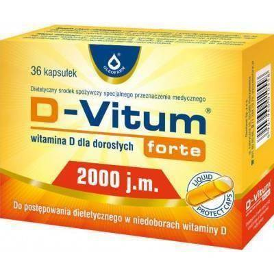 Oleofarm D-Vitum Forte 2000 j.m. Vitamin D for Adults 36 Capsules Best Before 31.12.25