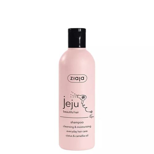 Ziaja Jeju Nawilżający Szampon do Włosów i Skóry Głowy z Wyciągiem z Czystka i Olejem z Kamelii Japońskiej Vegan 300ml