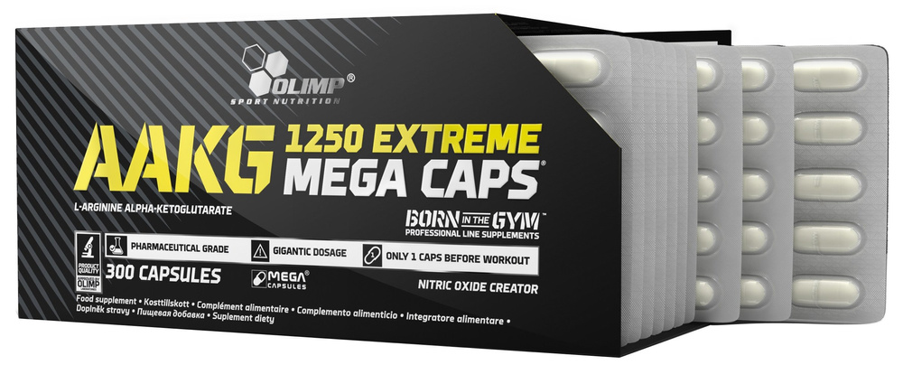 Olimp Nutrition AAKG Extreme Mega Caps z 1250 mg Argininy dla Mężczyzn 300 Kapsułek