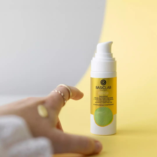 BasicLab Cosmetology Antioxidant Emulsion Serum with 10% Ascorbyl Tetraisopalmitate Revitalization and Nourishment for Dry Combination and Problematic Skin Day and Night 30ml Best Before 31.07.26
