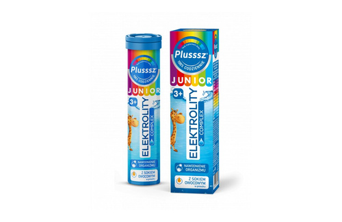 Plusssz Junior Electrolytes Multivitamin Complex for Children over 3 Years Effervescent Tablets with Orange Flavor 20 Pieces