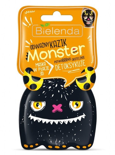 BIELENDA MONSTER maska w płacie 3D ODWAŻNY KAZIK – detoksykuje