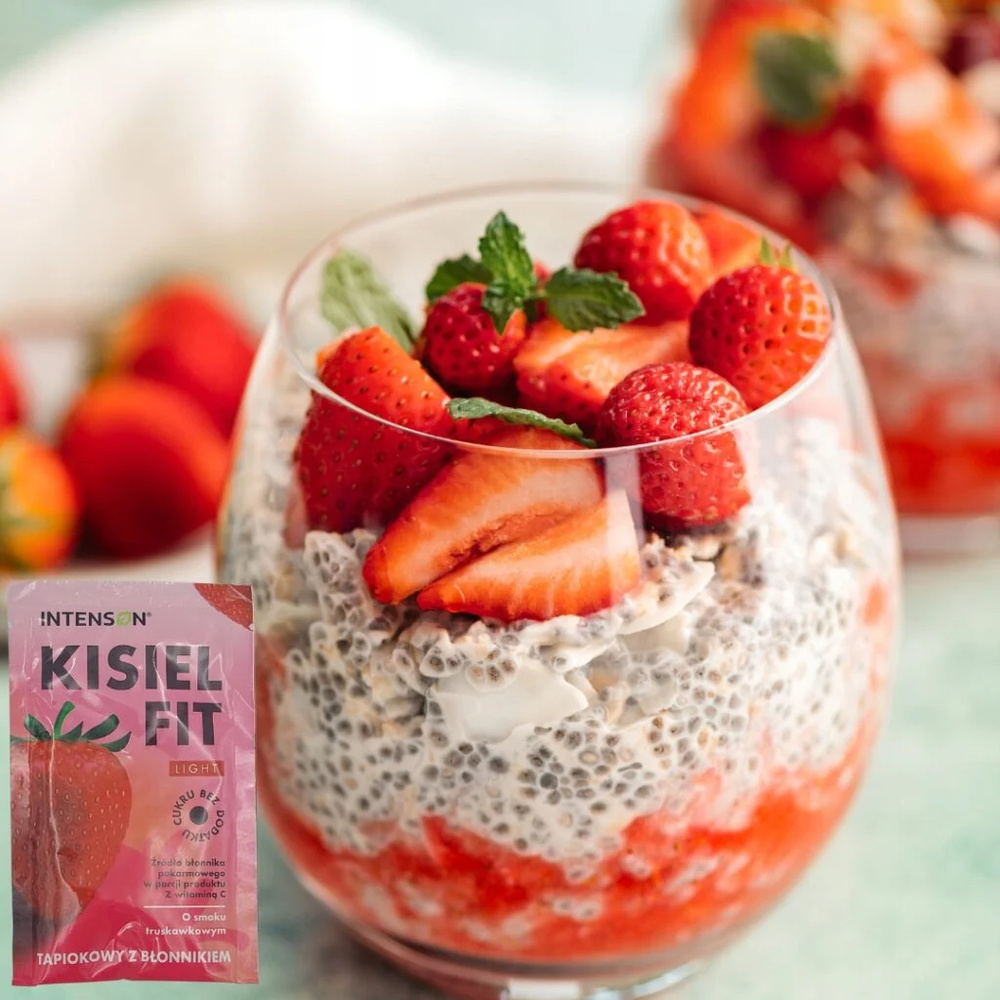 Intenson Light Kisiel Fit z Tapioki o Smaku Truskawkowym bez Dodatku Cukru 20g