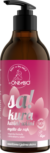 OnlyBio Body in Balance Sakura Cherry Blossom Hand Soap for Dry and Rough Skin 400ml