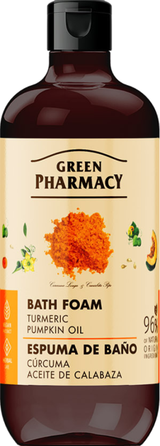 Green Pharmacy Bath Foam Turmeric and Pumpkin Oil 500ml Best Before 11.09.26