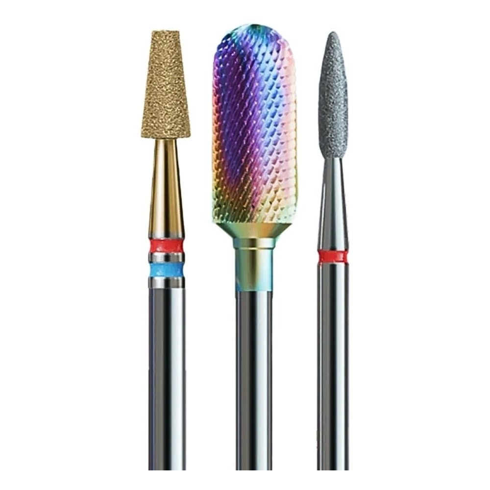 IQ Nails Rainbow Diamond & Carbide Drill Bits 3pcs