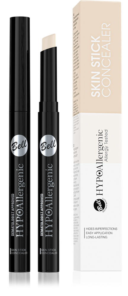 Bell HypoAllergenic Skin Stick Concealer Korektor Maskujący Niedoskonałosci w Sztyfcie 02 Warm Beige 1.2g