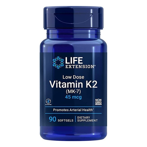 Life Extension Low Dose Vitamin K2 MK-7 45mcg Supplement for Heart Health 90 Softgels