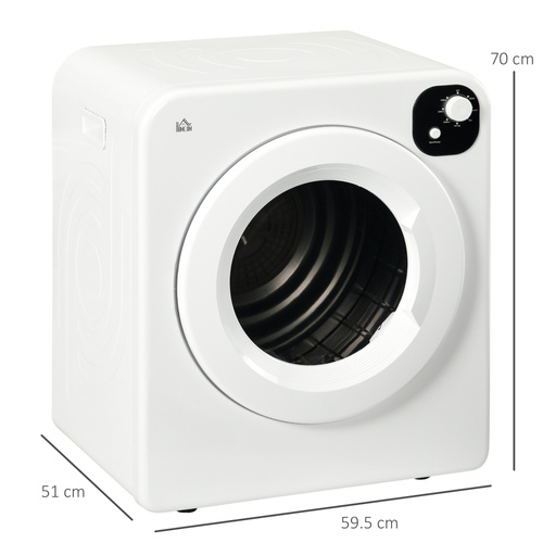 HOMCOM 6kg Countertop Tumble Dryer, with Seven Programmers, White