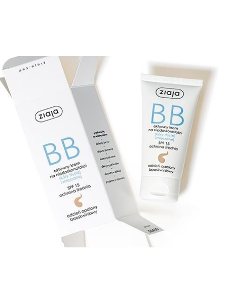 Ziaja BB Active Cream for Imperfections for Oily and Combination Skin Tanned SPF15 50ml