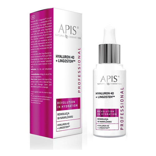 Apis Professional Rewolucja w Nawilżeniu Hyaluron 4D + Lingostem™ dla Skóry Suchej i Odwodnionej 30ml