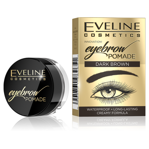 Eveline Eyebrow Pomade Long Lasting Waterproof Creamy Formula No. 01 Dark Brown 12ml