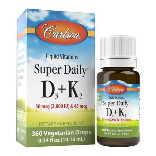 Carlson Labs Super Daily D3 + K2 Krople z witaminą D3 + K2, 2000 IU 10ml