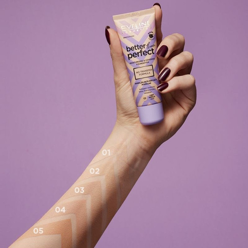 Eveline Better Than Perfect Nawilżająco-Kryjący Podkład Nr 01 Ivory Neutral 30ml