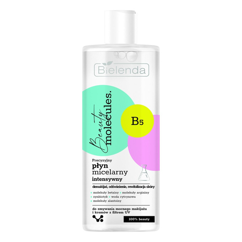 Bielenda Beauty Molecules Precyzyjny Intensywny Płyn Micelarny do Zmywania Mocnego Makijażu i Kremów z Filtrem UV 500ml